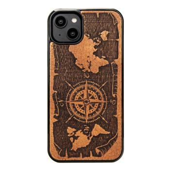 Bewood Compass Rose Merbau tok iPhone 15 Plus - barna kép
