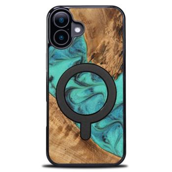 Bewood Turquoise MagSafe-kompatibilis tok iPhone 16 Plus - barna-kék kép