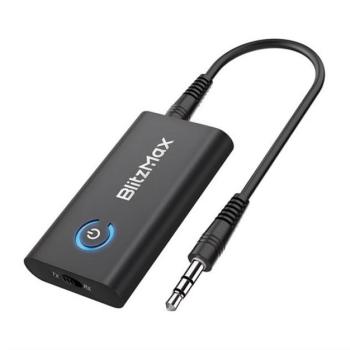BLITZWOLF BLITZMAX bluetooth audió adapter (v5.2, 3.5mm jack, AUX kimenet, TX / RX funkció, 250 mAh belső akku) FEKETE kép