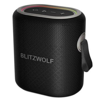 BLITZWOLF BW-WA8 bluetooth hordozható hangszóró (v5.3, 1800mAh, 10W, RGB) FEKETE kép