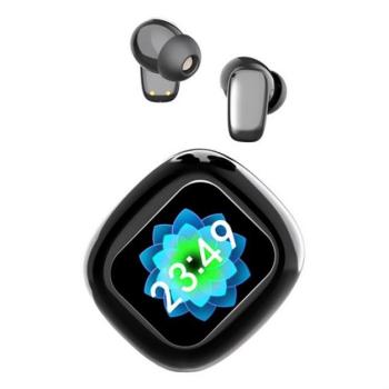 BLITZWOLF PLUS bluetooth fülhallgató SZTEREO (v5.4, TWS, mikrofon, aktív zajszűrő, LED kijelző + töltőtok) FEKETE kép