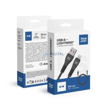 Blue Star DC99I USB-A - Lightning kábel 12W 2A 1m - fekete kép