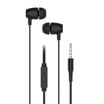 Blue Star PA-E67 vezetékes fülhallgató mikrofonnal 3.5mm jack csatlakozóval - fekete kép