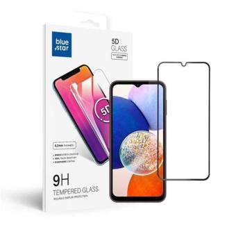 Blue Star Samsung Galaxy A14 5G teljes kijelzős kijelzővédő üvegfólia, fekete kép