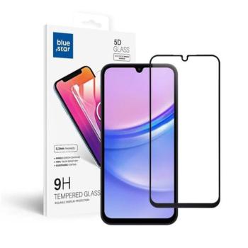 Blue Star Samsung Galaxy A15 5G teljes kijelzős kijelzővédő üvegfólia, fekete kép