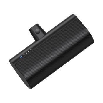 Blue Star W0556 PlugOn powerbank beépített Type-C csatlakozóval 5000mAh 2.1A - fekete kép