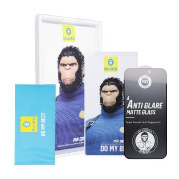 BlueO Mr. Monkey Glass Strong Matte matt edzett üveg fekete szegéllyel iPhone 17 Pro Max kép