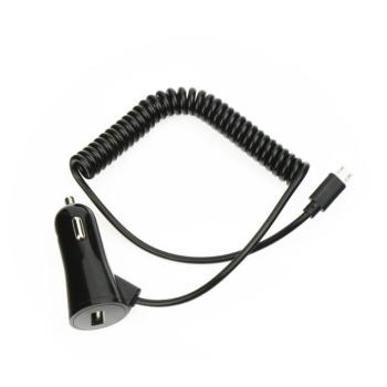 BlueStar fekete szivartöltőfej 3A + fekete micro usb kábel kép