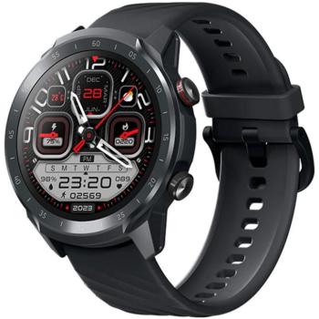 Bluetooth okosóra, szilikon szíj, v5.3, TFT kijelző, aktivitás és egészség mérő, vízálló, Mibro Watch A2, fekete, gyári kép