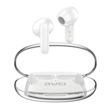 Bluetooth sztereó fülhallgató, v5.3, TWS, töltőtok, zajszűrővel, érintés vezérlés, Awei T85, fehér kép