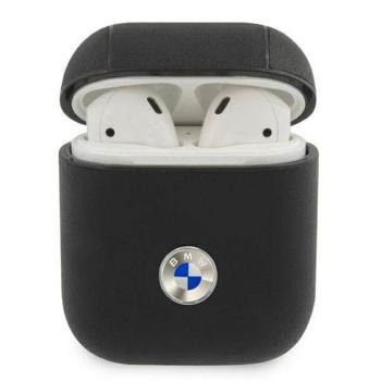 BMW BMA2SSLBK AirPods 1/2 tok fekete Geniune bőr ezüst logó kép