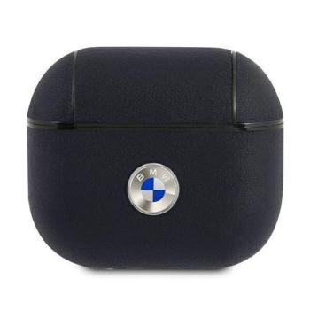 BMW BMA3SSLNA AirPods 3 kék valódi bőr ezüstszínű logós tok kép