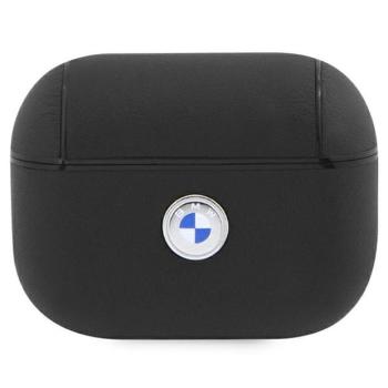 BMW BMAP2SSLBK AirPods Pro 2 tok fekete Geniune Leather Ezüst logó kép