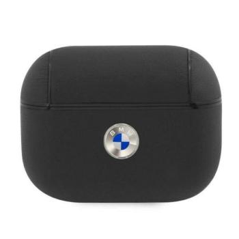 BMW BMAPSSLBK AirPods Pro fekete valódi bőr ezüst logós tok kép