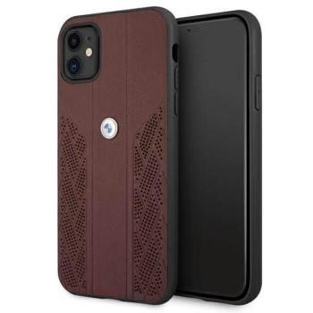 BMW BMHCN61RSPPR iPhone 11 6,1&quot; / Xr piros bőr Curve perforált keménytok kép