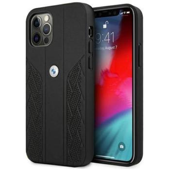 BMW BMHCP12LRSPPPK iPhone 12 Pro Max 6,7&quot; fekete bőr Curve perforált keménytok kép