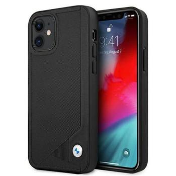 BMW BMHCP12SRCDPK iPhone 12 mini 5,4&quot; fekete keménytok bőr dombornyomott kép