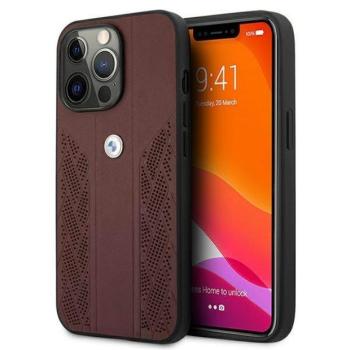 BMW BMHCP13LRSPPR iPhone 13 Pro/13 6,1&quot; piros bőr Curve perforált keménytok kép