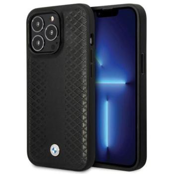 BMW BMHCP14L22RFGK iPhone 14 Pro 6.1&quot; fekete bőr gyémánt mintás tok kép