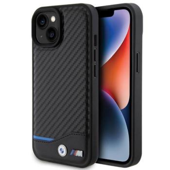 BMW BMHCP15S22NBCK iPhone 15 6.1&quot; fekete bőr Carbon tok kép
