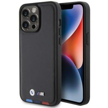 BMW BMHCP15X22PTDK iPhone 15 Pro Max 6.7&quot; fekete bőr bélyegző Tricolor tok kép