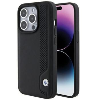 BMW BMHCP15X22RBDK iPhone 15 Pro Max 6.1&quot; fekete bőr keménytok kék pöttyös bőrrel kép