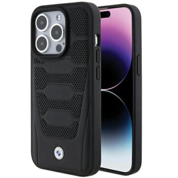 BMW BMHCP15X22RPSK iPhone 15 Pro Max 6.7&quot; fekete bőrülés minta tok kép
