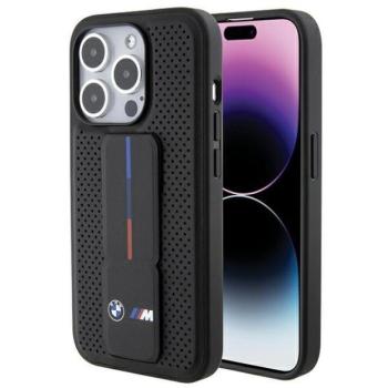 BMW BMHCP15XGSPPRK iPhone 15 Pro Max 6.7&quot; fekete keménytok Grip Stand Sima és perforált állvány kép