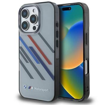 BMW BMHCP16L23HTRAG Motosport IML Random Stripes tok iPhone 16 Pro - szürke kép