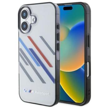 BMW BMHCP16M23HTRAG Motosport IML Random Stripes tok iPhone 16 Plus - szürke kép