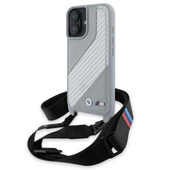 BMW BMHCP16S23PSCCG M Edition Carbon Stripe &amp; Strap keménytok iPhone 16 - szürke kép