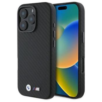 BMW BMHCP16X23PUFWC Carbon Wrapped Metal keménytok iPhone 16 Pro Max - fekete kép