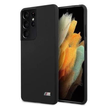 BMW BMHCS21LMSILBK S21 Ultra G998 fekete szilikon M Collection tok kép