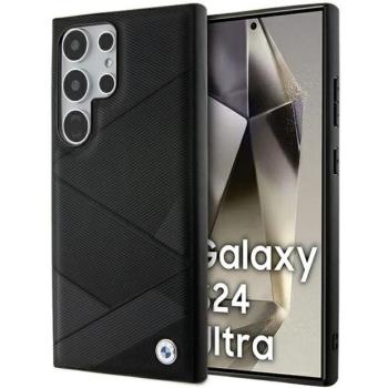 BMW BMHCS24L23RCGPK Samsung S24 Ultra S928 fekete keménytok Signature Leather Crossing Lines kép