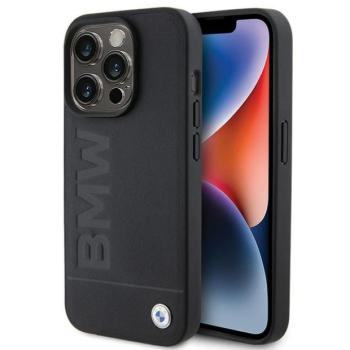 BMW BMHMP15LSLLBK iPhone 15 Pro 6.1&quot; fekete MagSafe bőr beleégetett logó tok kép