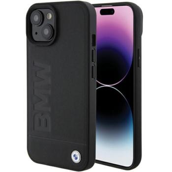BMW BMHMP15MSLLBK iPhone 15 Plus / 14 Plus 6.7&quot; fekete MagSafe Hot Stamp bőr tok kép
