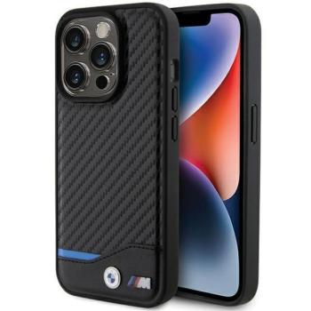BMW BMHMP15X22NBCK iPhone 15 Pro Max 6.7&quot; fekete bőr keménytok Carbon MagSafe bőr kép