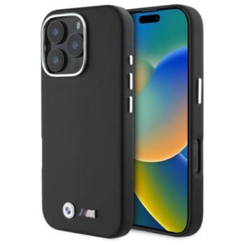 BMW BMHMP16L23PMWK M Smooth Full Wrapped Metal MagSafe tok iPhone 16 Pro - fekete kép