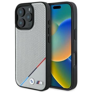 BMW BMHMP16L23PUPDG M Perforated Tricolor Line MagSafe tok iPhone 16 Pro - szürke kép