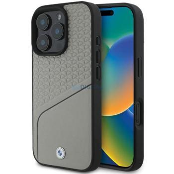 BMW BMHMP16L23RDCLG Sign Leather Textured and Line MagSafe tok iPhone 16 Pro - szürke kép