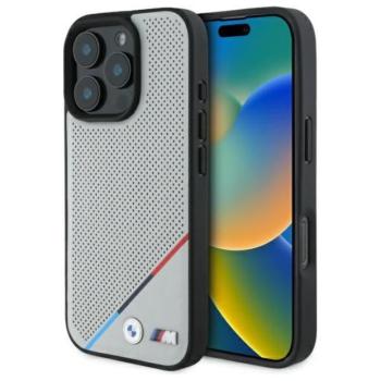 BMW BMHMP16X23PUPDG M Perforated Tricolor Line MagSafe tok iPhone 16 Pro Max - szürke kép