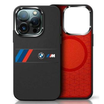 BMW BMHMP16X23SAXK Silicone Middle Stripe MagSafe-kompatibilis keménytok iPhone 16 Pro Max - fekete kép