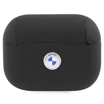 BMW Geniune Leather Silver Logo Apple AirPods Pro 2 szilikon tok, fekete kép