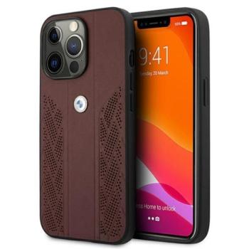 BMW Leather Curve Perforate Apple iPhone 13 Pro hátlap tok, piros kép