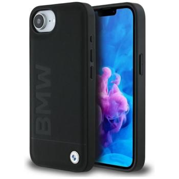 BMW Leather Hot Stamp Apple iPhone 17e / iPhone 16e MagSafe bőr hátlap tok, fekete kép