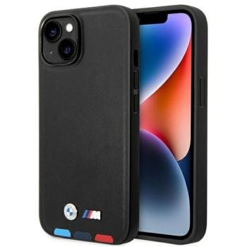 BMW Leather Stamp Tricolor Apple iPhone 14 Plus hátlap tok, fekete kép