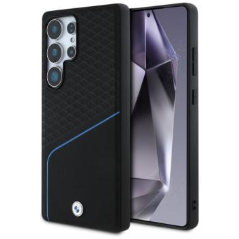 BMW Leather Textured and Smooth Samsung Galaxy S25 Ultra bőr MagSafe hátlap tok, fekete kép