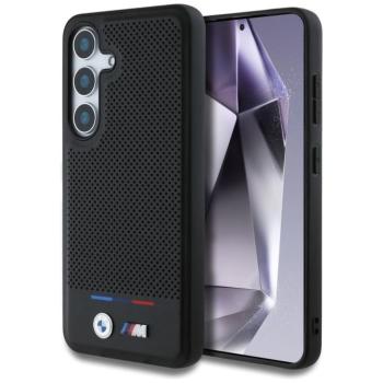 BMW Leather Tricolor Stripe Samsung Galaxy S25 MagSafe hátlap tok, fekete kép