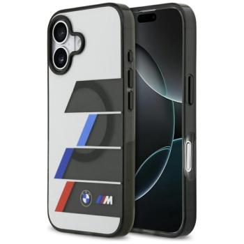 BMW M IML Metal Buttons Tricolor Lines Apple iPhone 17 MagSafe hátlap tok, antracit szürke kép