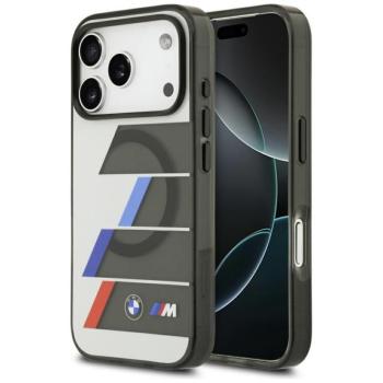 BMW M IML Metal Buttons Tricolor Lines Apple iPhone 17 Pro MagSafe hátlap tok, antracit szürke kép